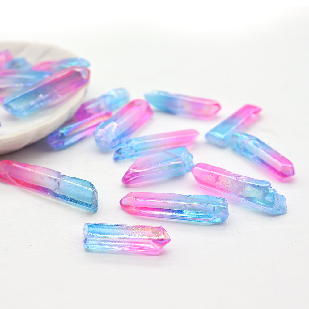 0.5kg Pink Blue Aura Quartz Crystal Points 3.5-5.5cm