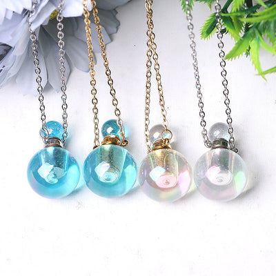 0.5ml Aura Angel Crystal Perfume Bottle Necklace with Healing Energy
