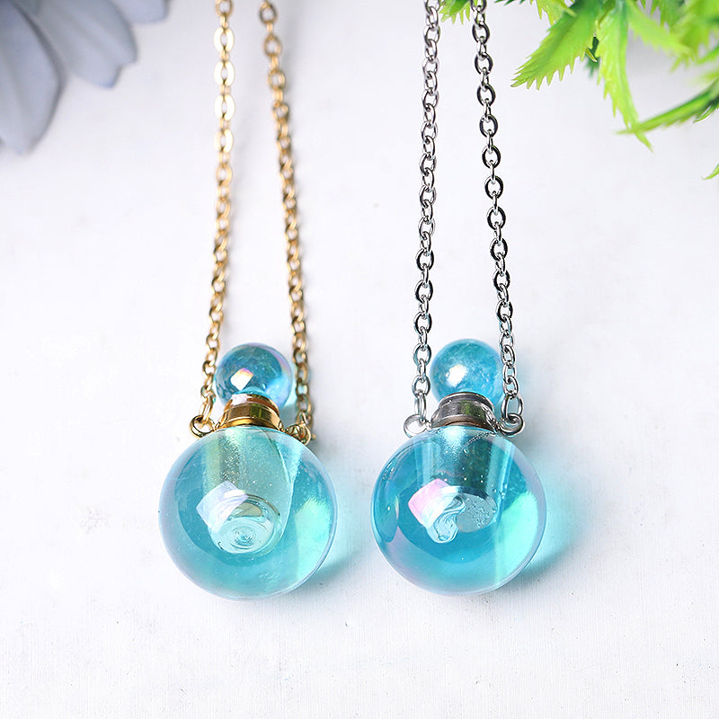 0.5ml Aura Angel Crystal Perfume Bottle Necklace with Healing Energy