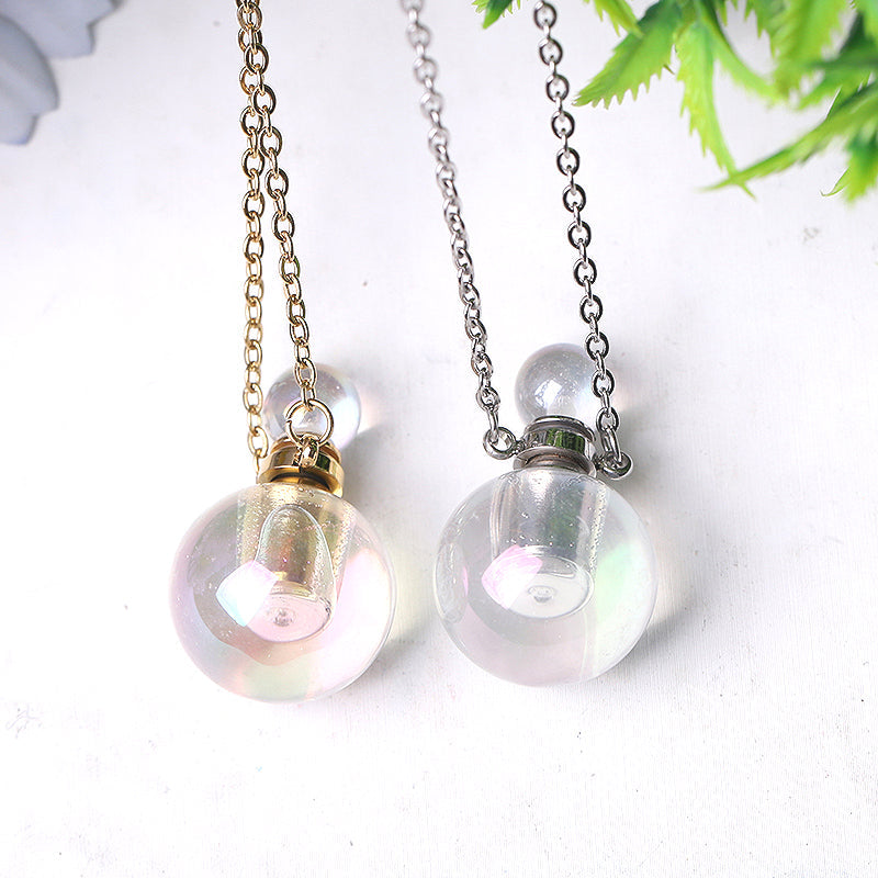 0.5ml Aura Angel Crystal Perfume Bottle Necklace with Healing Energy