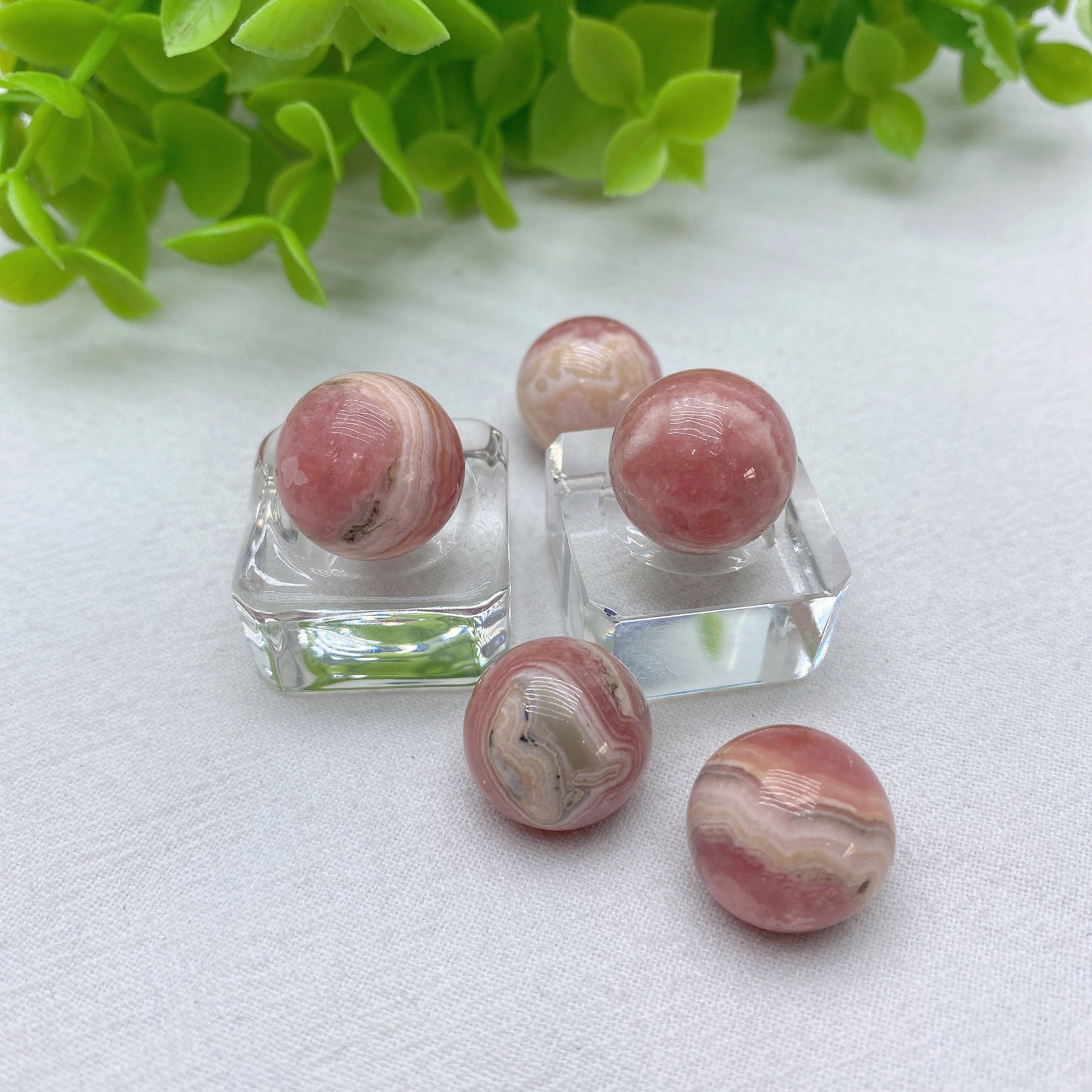 0.6-0.8 Inch Rhodochrosite Crystal Sphere for Healing