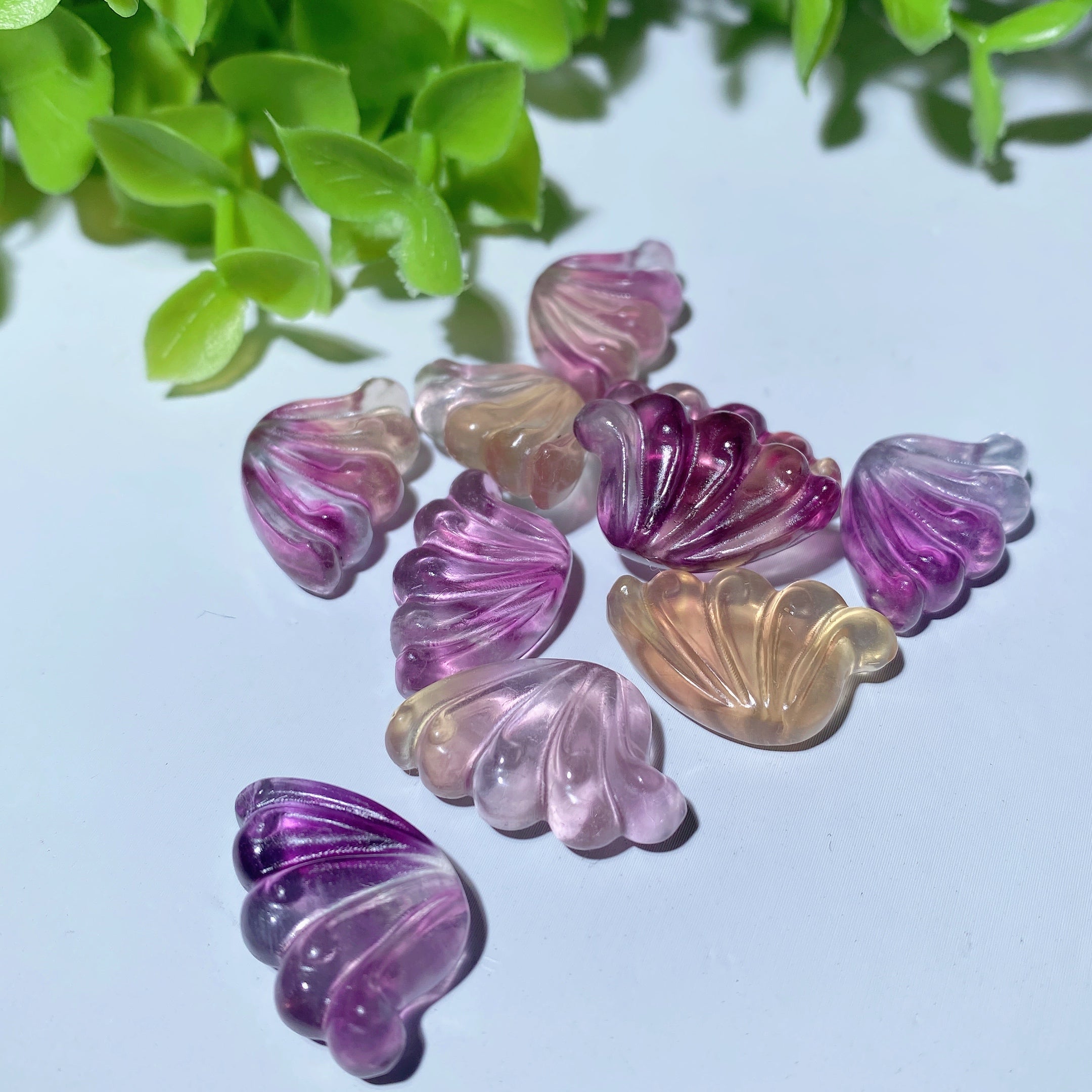 0.8 Inch Mixed Fluorite Crystal Wings Figurines