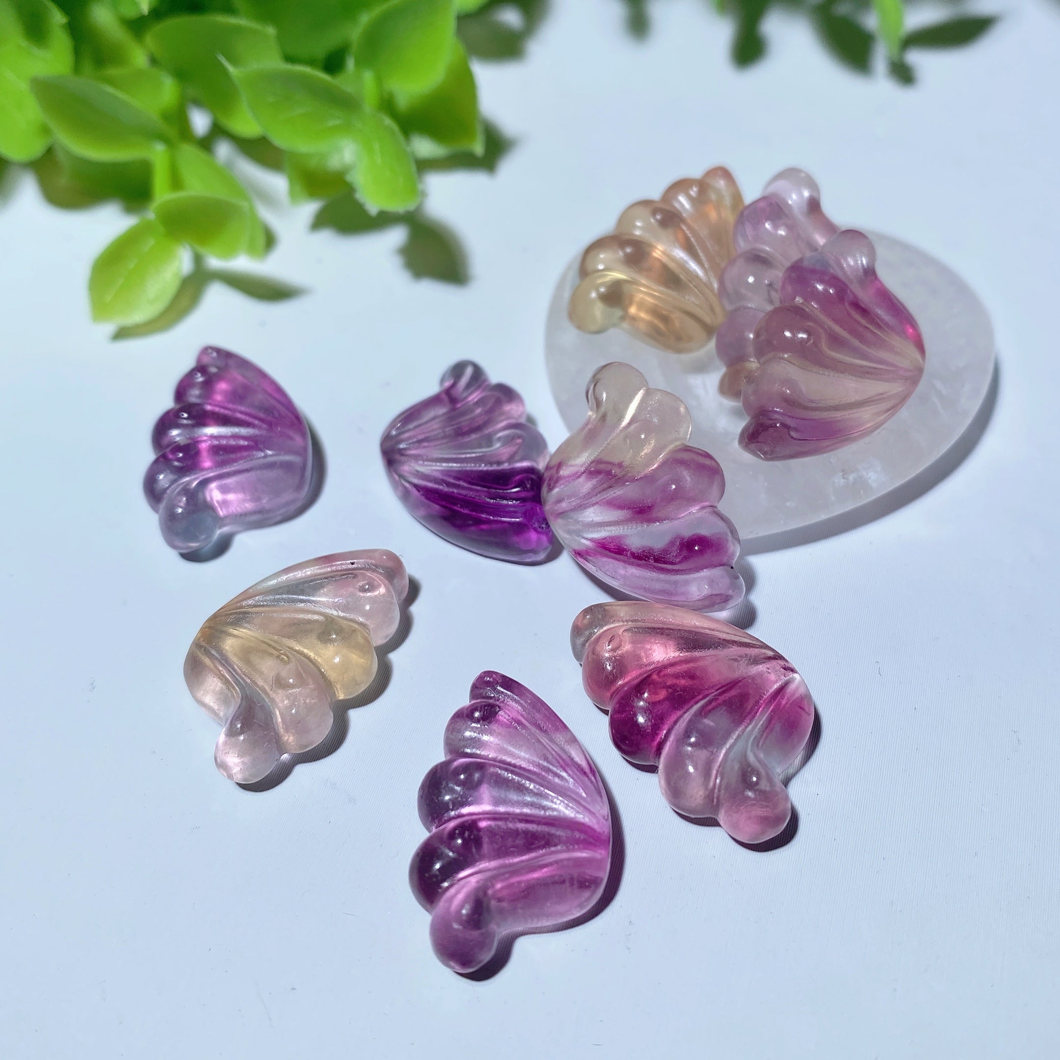 0.8 Inch Mixed Fluorite Crystal Wings Figurines