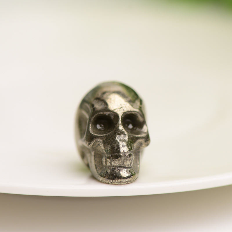 0.8 inch Pyrite Crystal Skull for Spiritual Healing