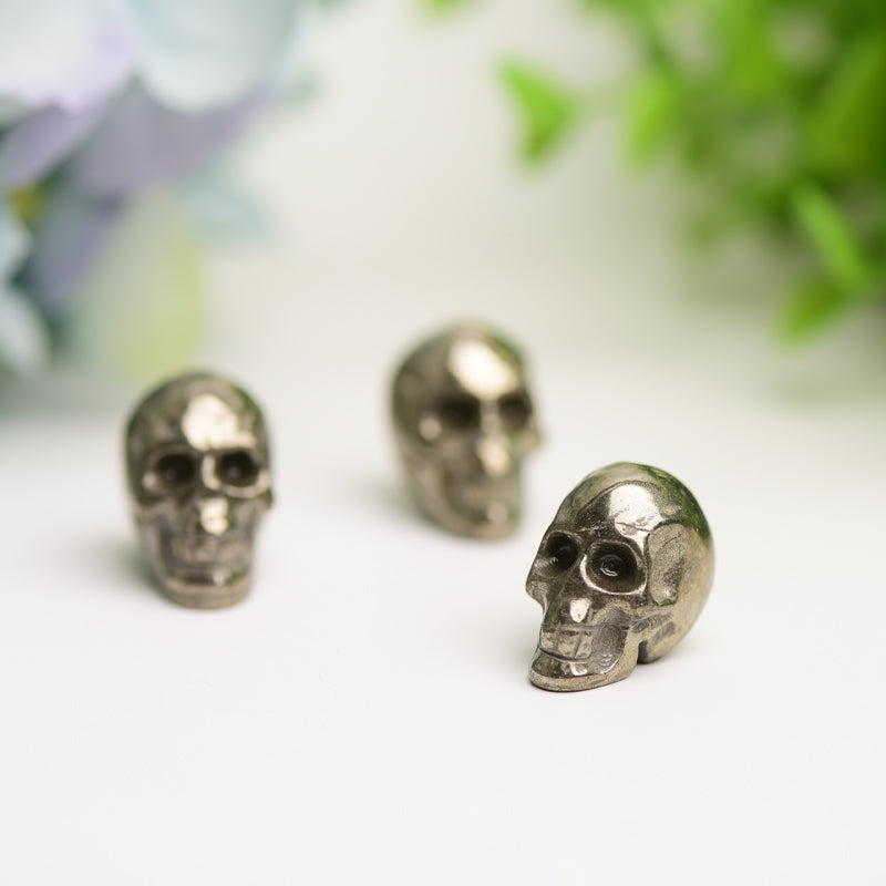 0.8 inch Pyrite Crystal Skull for Spiritual Healing