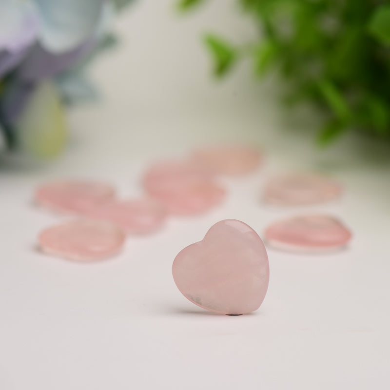 0.8 inch Rose Quartz Heart Crystal for Healing & Love