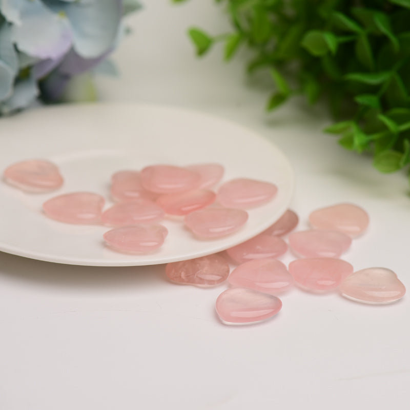 0.8 inch Rose Quartz Heart Crystal for Healing & Love