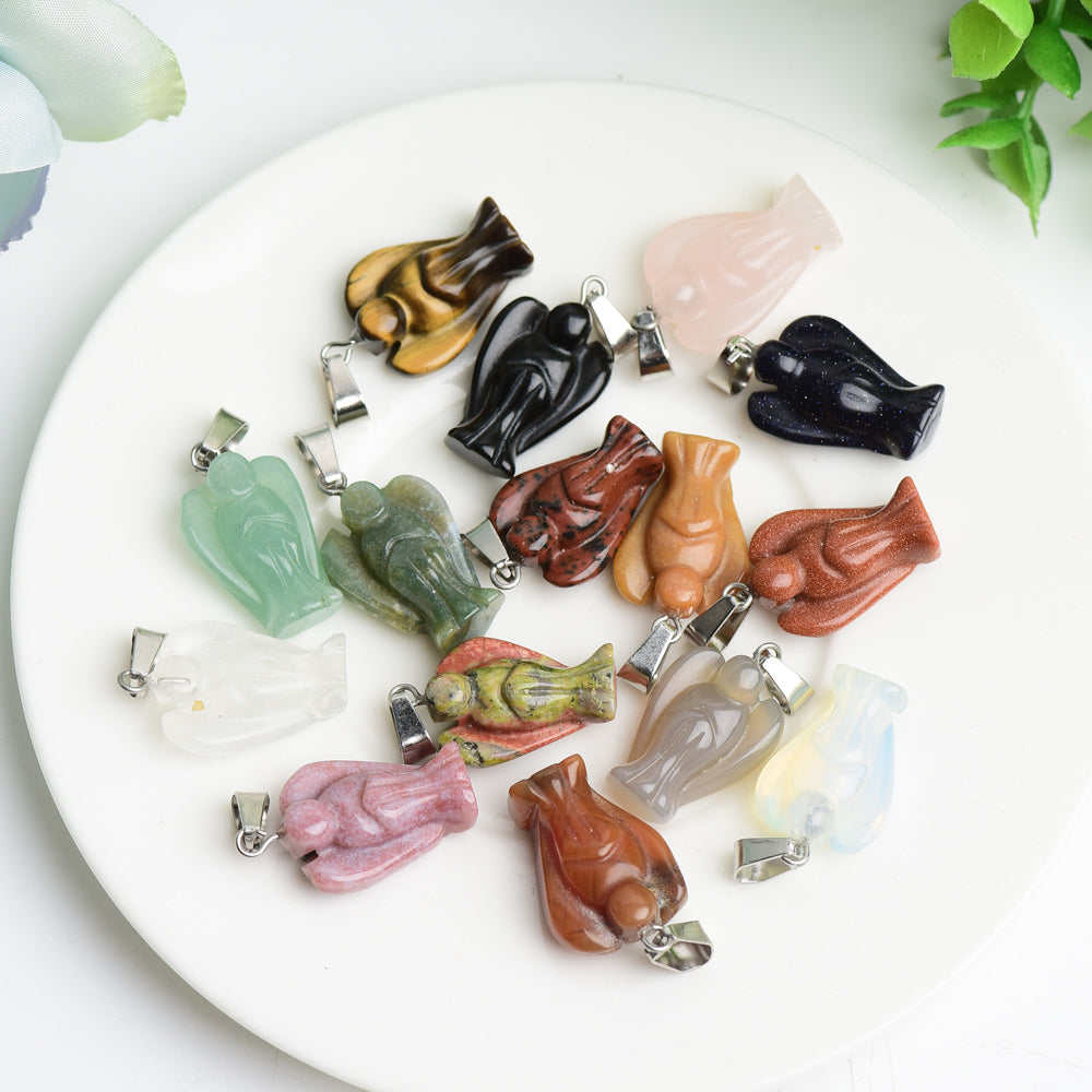 0.95 Inch Mixed Crystal Angel Pendant for Healing