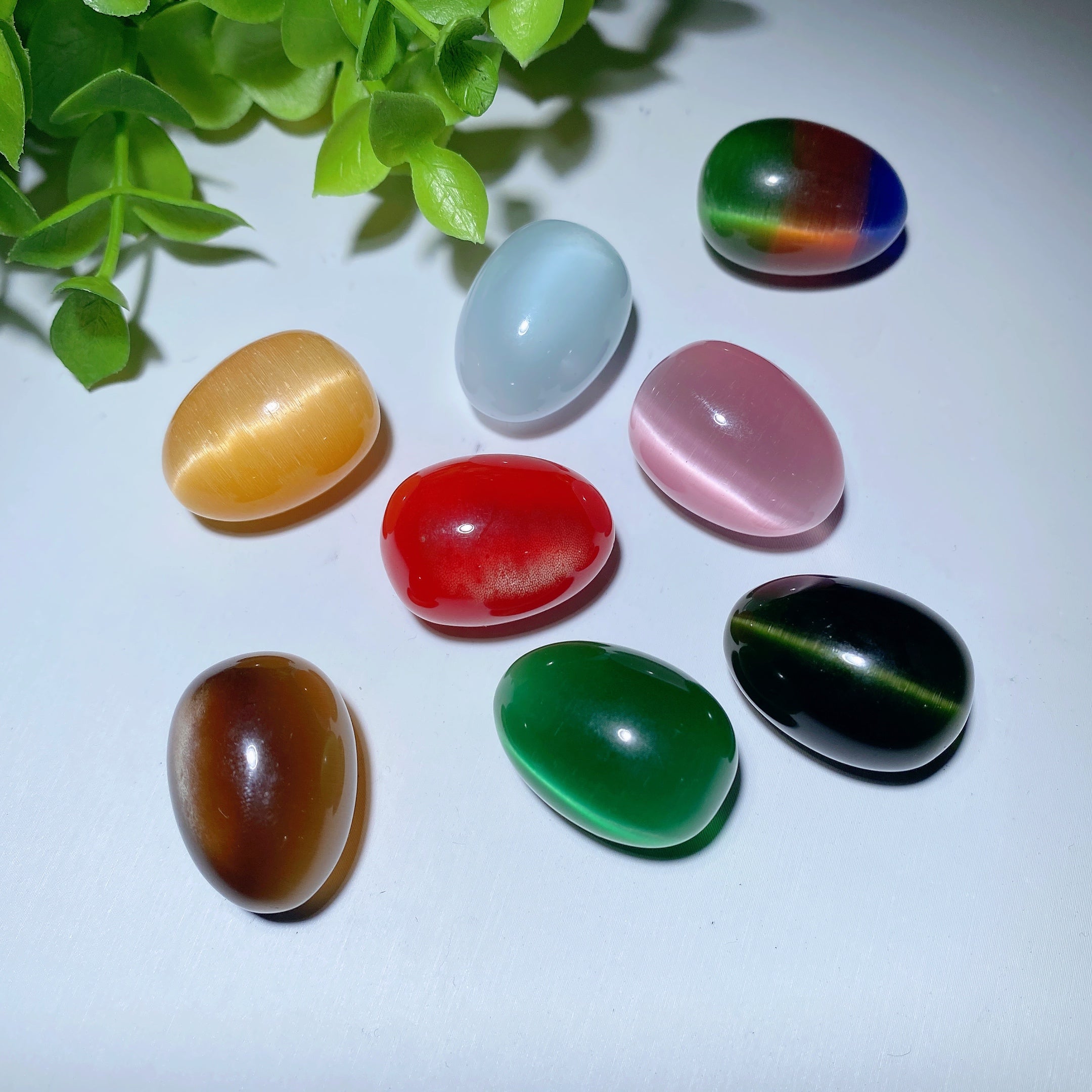 0.97 inch Mini Mixed Cat's Eye Crystal Healing Eggs