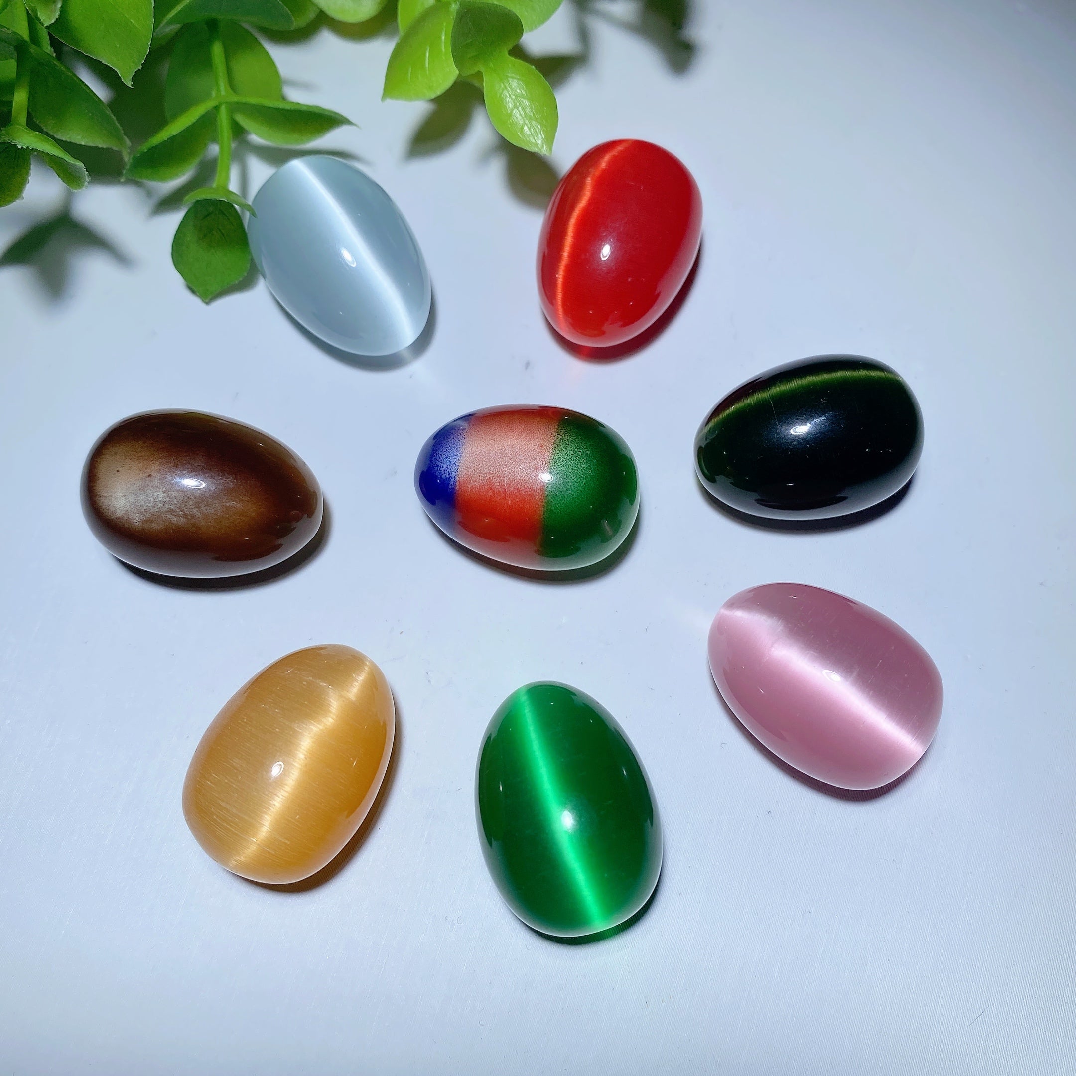 0.97 inch Mini Mixed Cat's Eye Crystal Healing Eggs