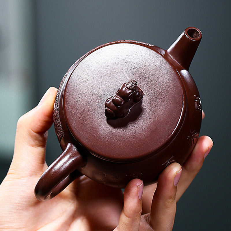 Yixing Handmade Brown Dragon Purple Clay Kung Fu Teapot 240ml
