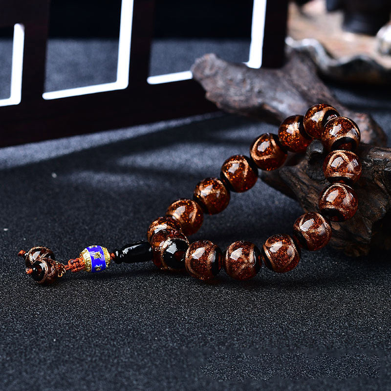 Tibetan Dragon Vein Agate Healing Bracelet 14mm