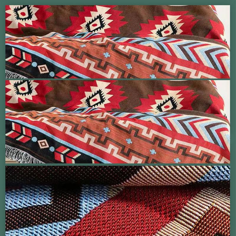 Geometric Tibetan Blanket 90x180cm Warm Comfortable Throw