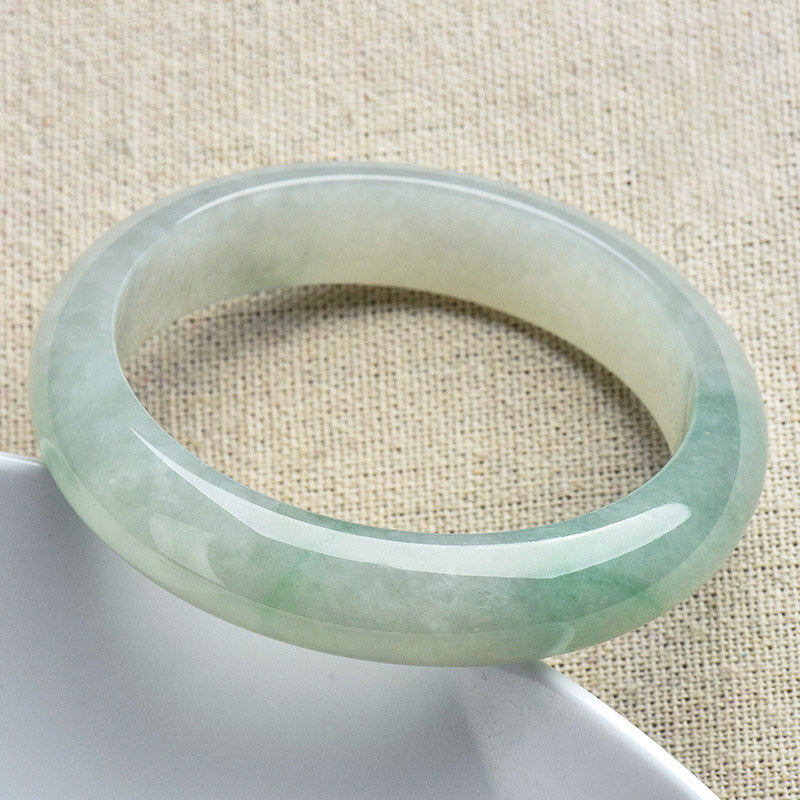 Natural Jade Luck Bangle Bracelet - Prosperity & Healing