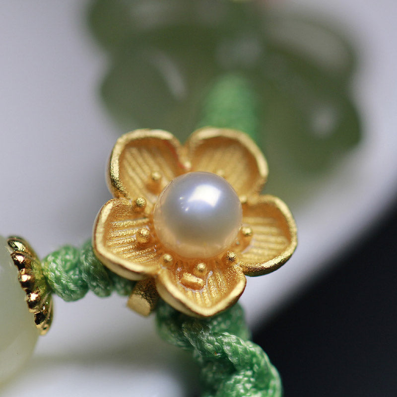 Jade Butterfly Luck Bracelet in 925 Sterling Silver
