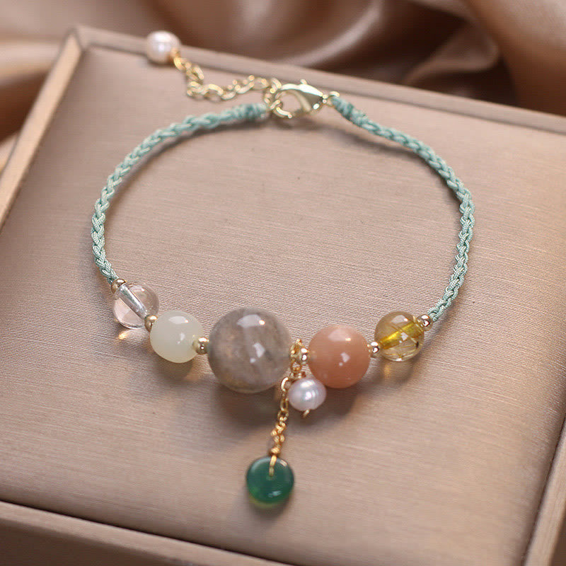 Moonstone Bracelet with Peace Buckle | Healing Harmony & Balance