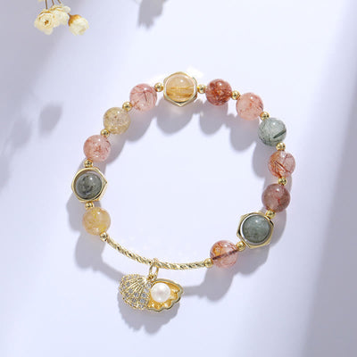 8mm Colorful Rutilated Quartz Protection Bracelet