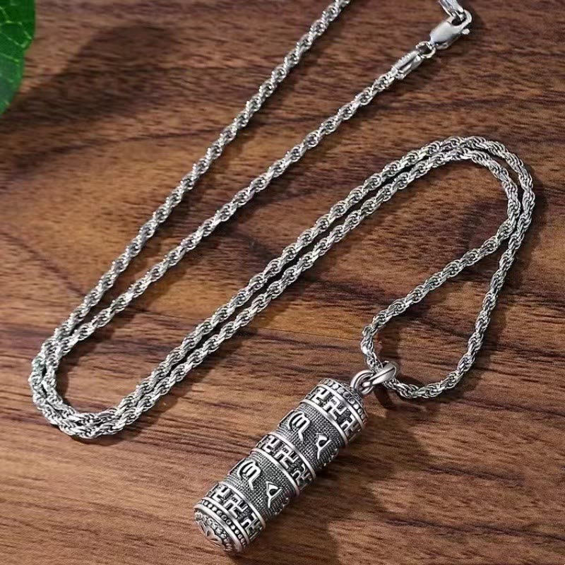 Om Mani Padme Hum Swastika Twisted Chain Wisdom Necklace
