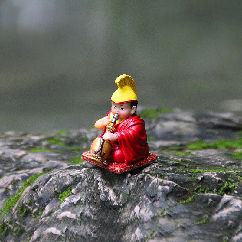 Hand Painted Tibetan Lama Figures | Resin Spiritual Statues