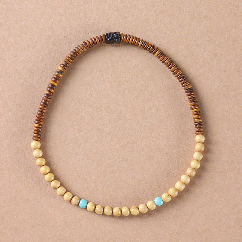 Sandalwood Turquoise Double Wrap Protection Bracelet 6mm