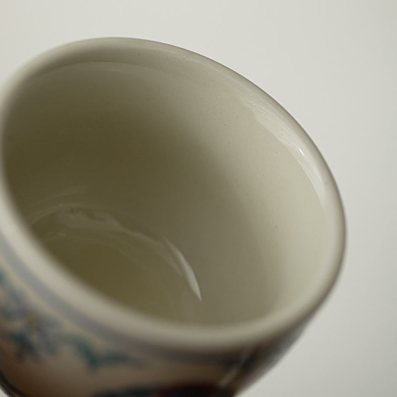 60ml Koi Fish Arowana Ceramic Teacup for Zen Decor