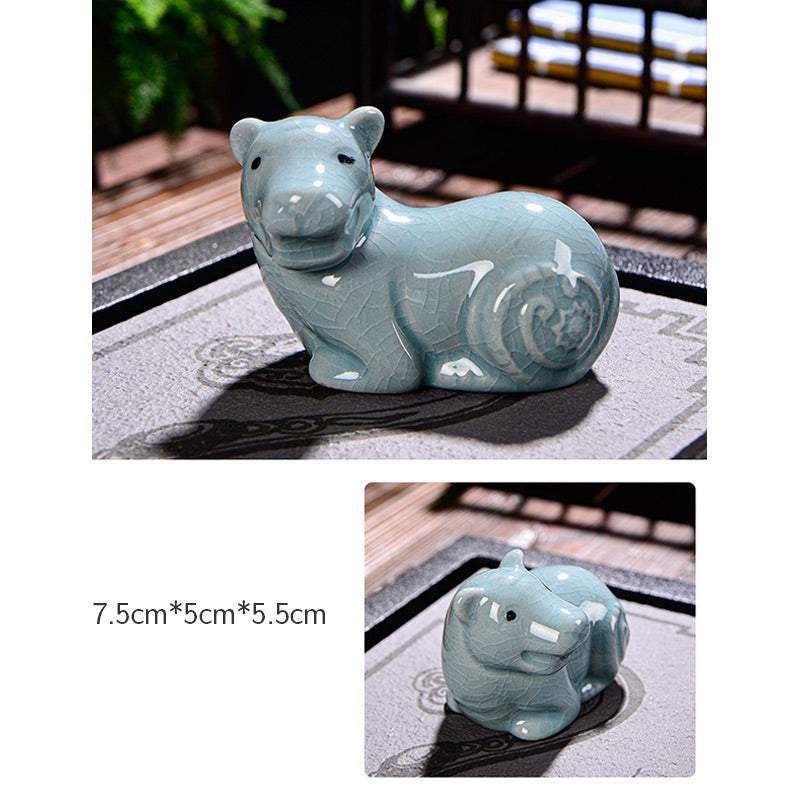 Chinese Zodiac Ceramic Tea Pet for Wealth & Prosperity