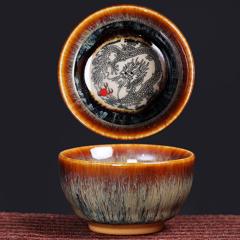 Ceramic 12 Chinese Zodiac Teacup 73ml for Tea Ritual