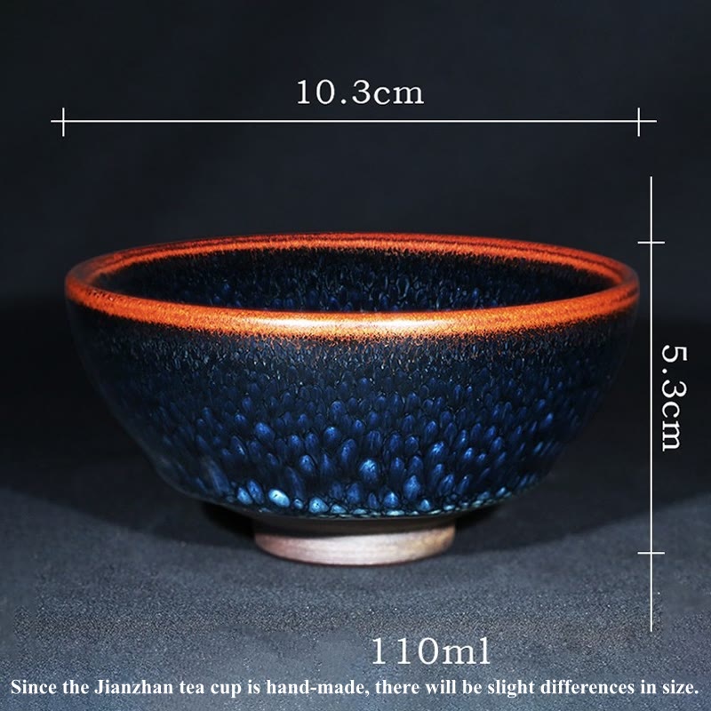 Handmade Blue Francolinus Spot Jianzhan Ceramic Tea Cup 110ml