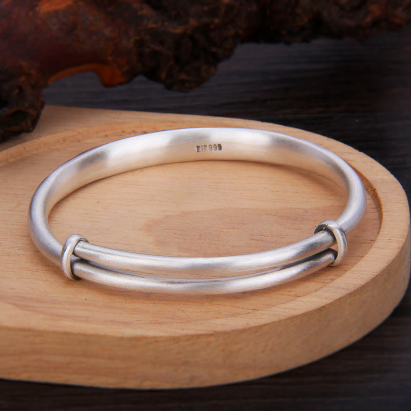 Sterling Silver Koi Fish Lotus Luck Bracelet Adjustable