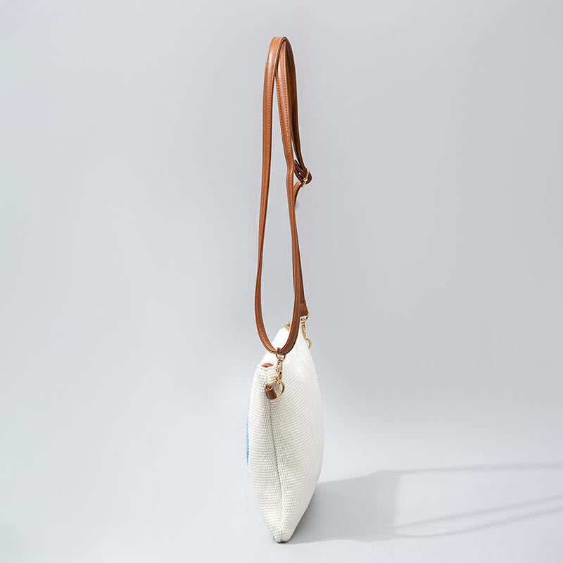 Evil Eye Canvas Crossbody Bag with Adjustable Strap - Protection Symbol