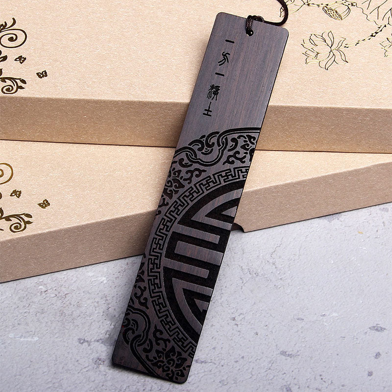 Ebony Wood Zen Bookmark with Red Sandalwood Gift Box