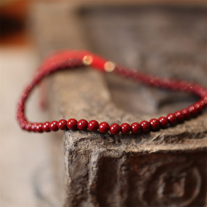 Cinnabar Red String Blessing Bracelet Anklet for Protection