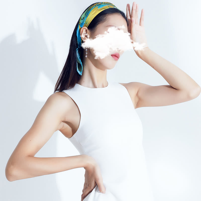 100% Mulberry Silk Tibetan Scarf Panorama of Rivers and Mountains