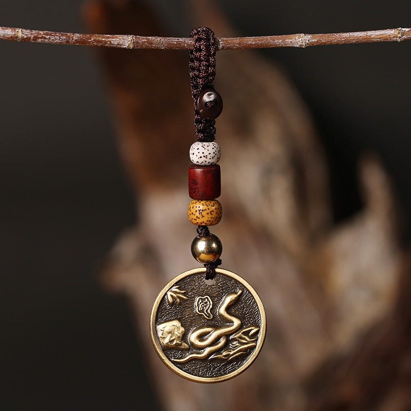 Copper Chinese Zodiac Keychain for Luck & Balance