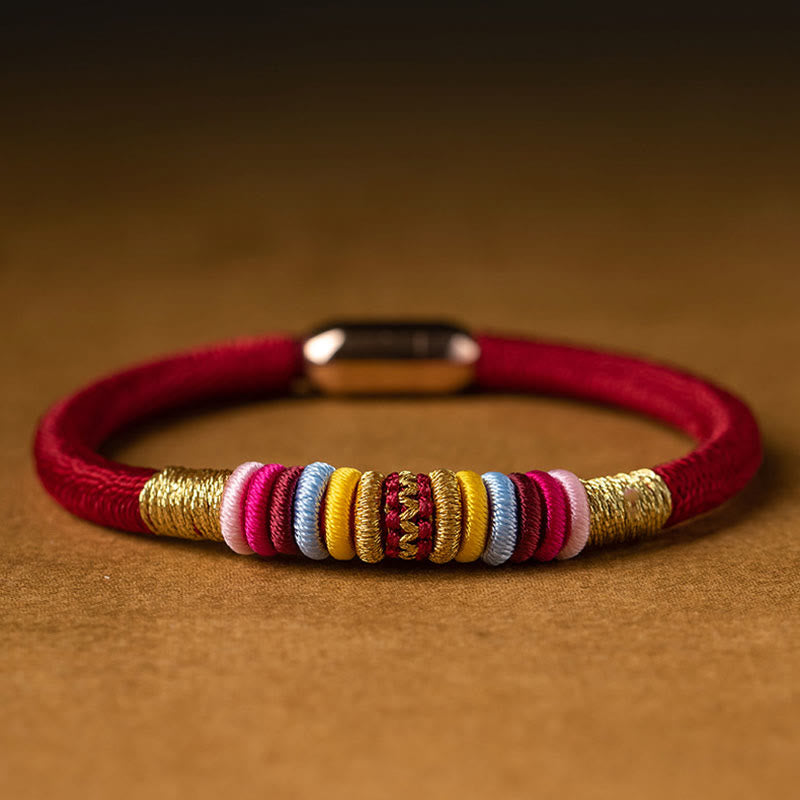 Magnetic Buckle Red String Protection Bracelet with King Kong Knot