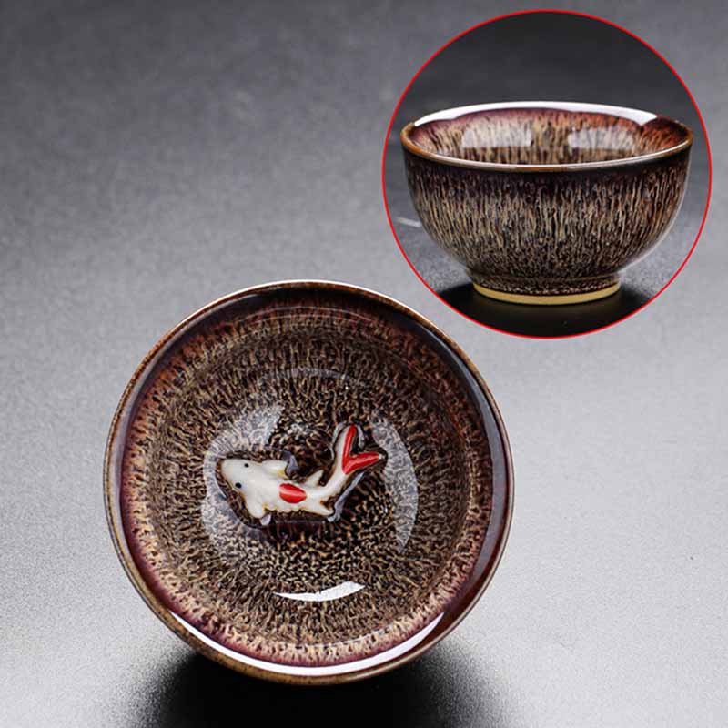 Small Koi Fish Kiln Change Jianzhan Ceramic Tea Cup 60ml