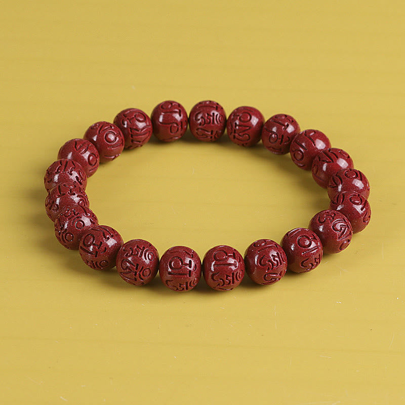 8mm Natural Double Pixiu Cinnabar Wealth Bracelet