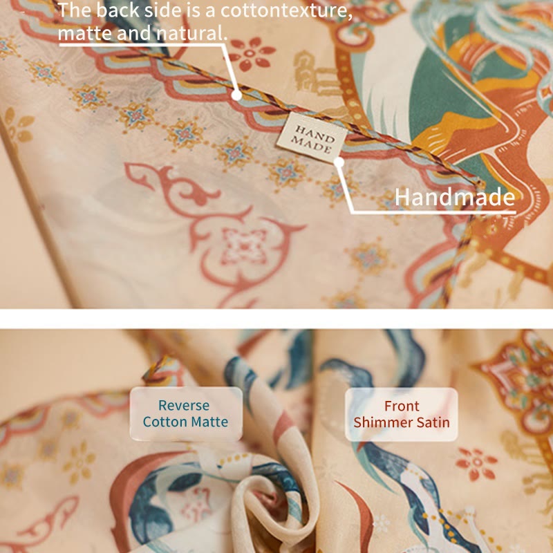 100% Mulberry Silk Scarf Inspired by Riyue Mountain | Tibetan Scarves