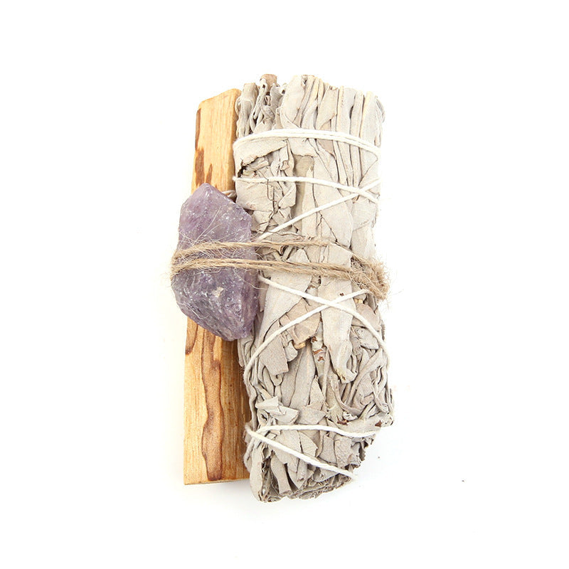 Natural Palo Santo and Crystal Smudge Set for Spiritual Cleansing