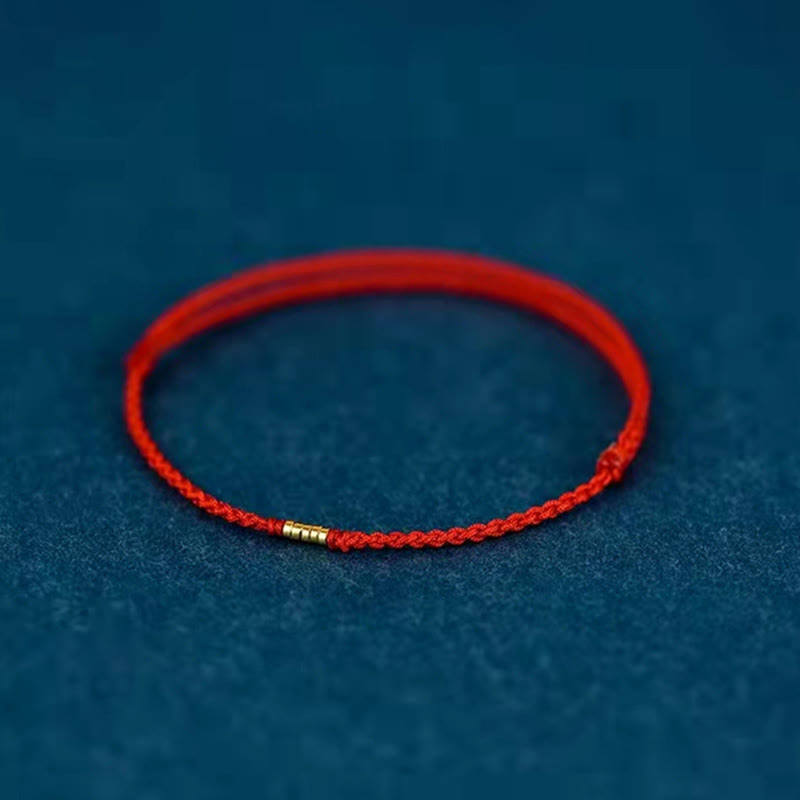 Red String Lucky Golden Bead Bracelet Anklet