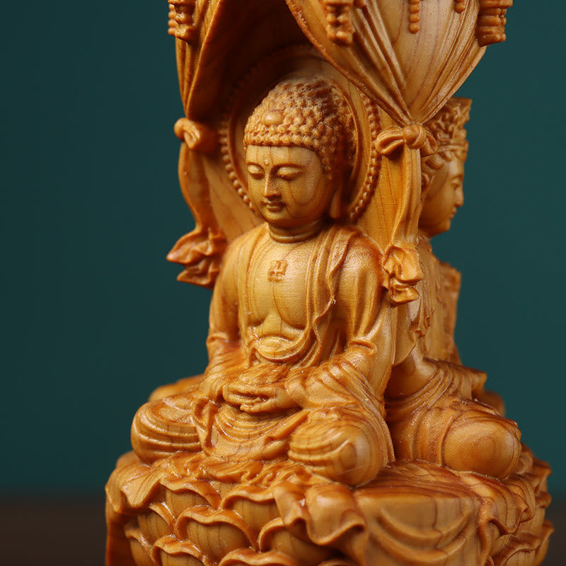Handmade Thuja Wood Buddha Statue to Ward Off Spirits
