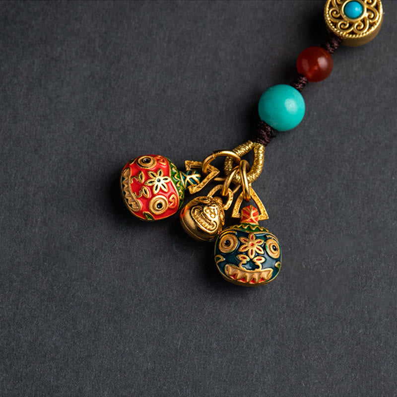 Gold Swallowing Beast Family Luck Key Chain for Spiritual Wealth