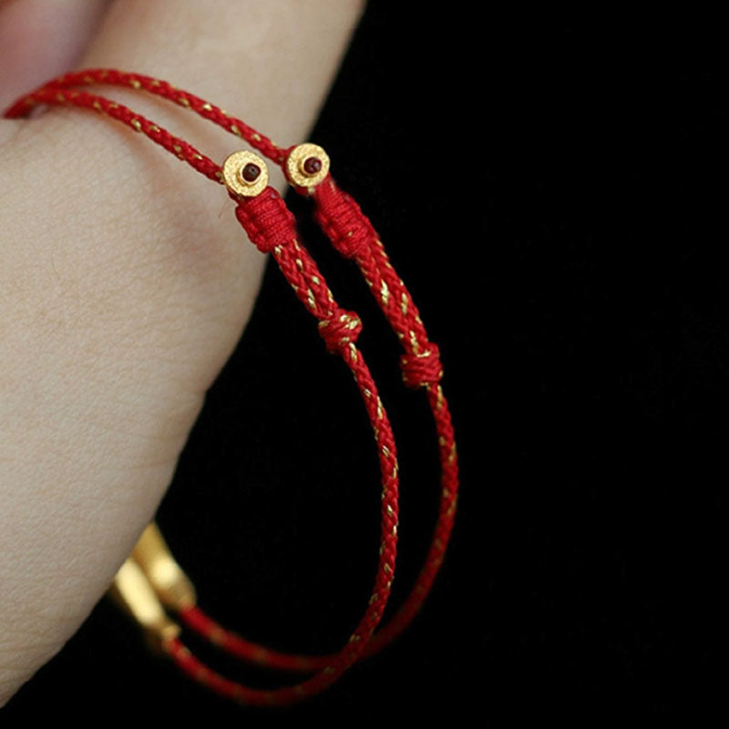 14K Gold Plated Koi Fish Luck Wealth Braided Bracelet