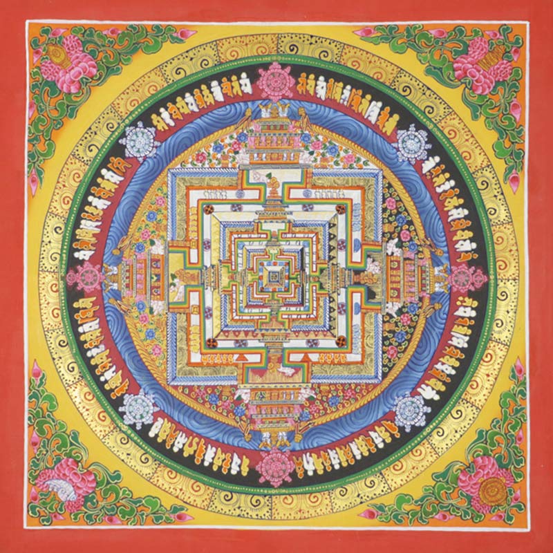 Handmade Tibetan Thangka Painting | 37x42cm Spiritual Art