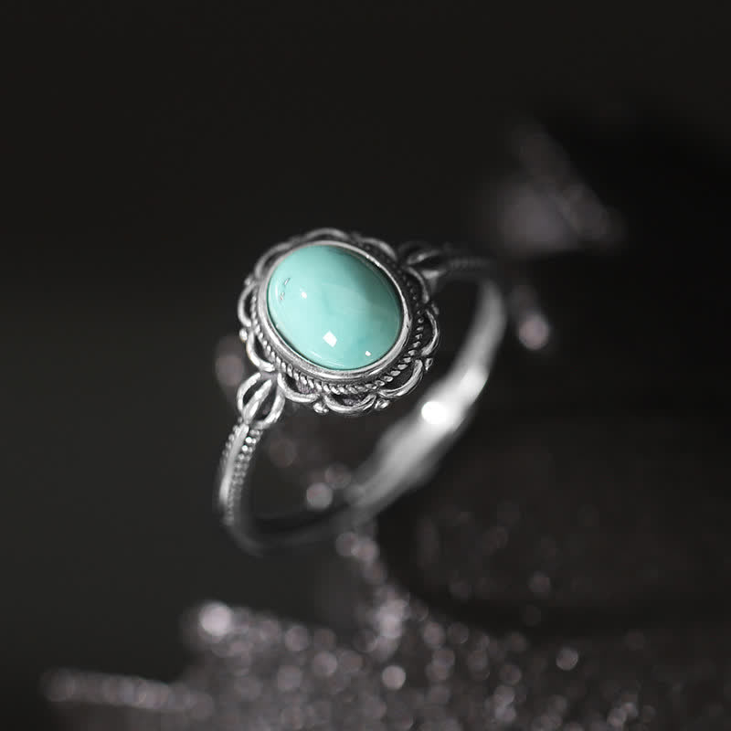 Turquoise and Red Agate Ring in Sterling Silver for Protection