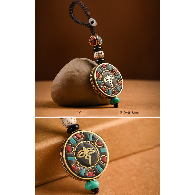 Om Mani Padme Hum Bodhi Seed Peace Key Chain Charm