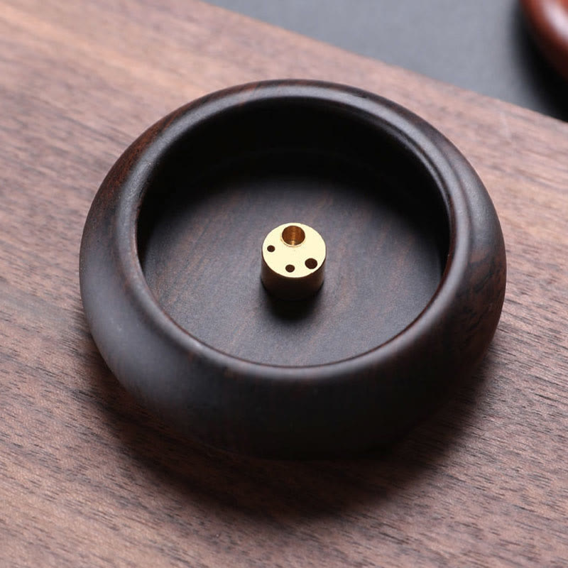 Mini Ebony Wood Meditation Incense Burner 6.6cm