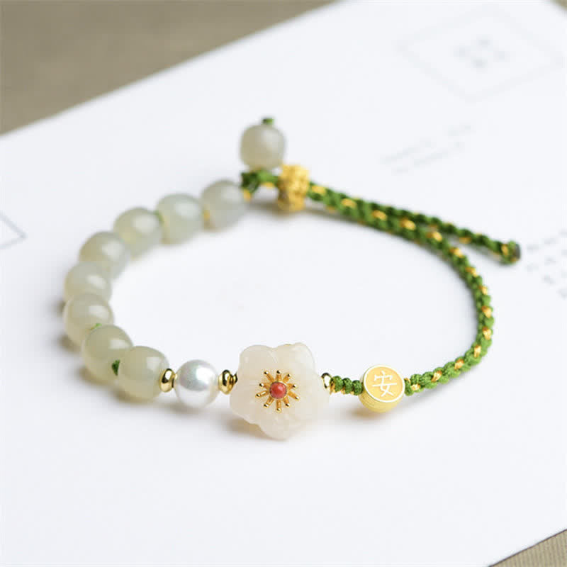 Hetian Jade Luck Charm Bracelet | 925 Silver Unisex