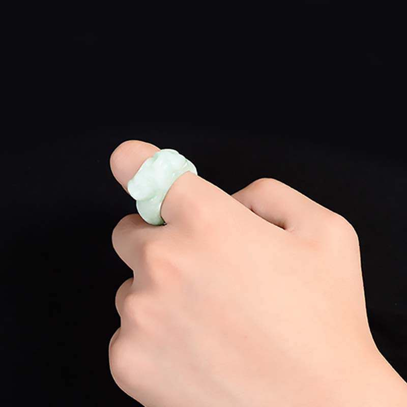 Jade Fengshui Wealth PiXiu Luck Ring for Prosperity