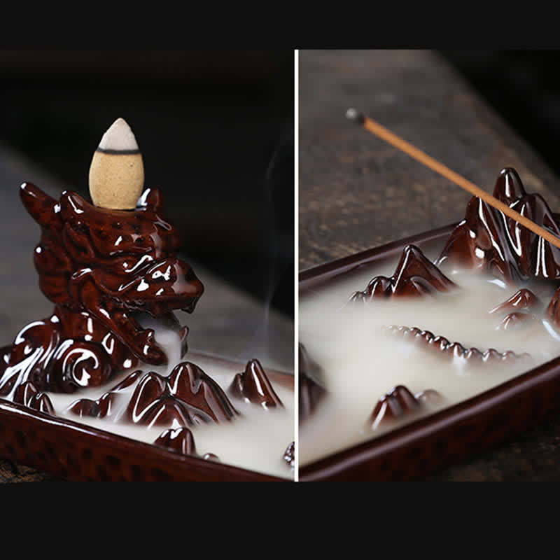 Dragon Ceramic Incense Burner | Strength & Luck Decor
